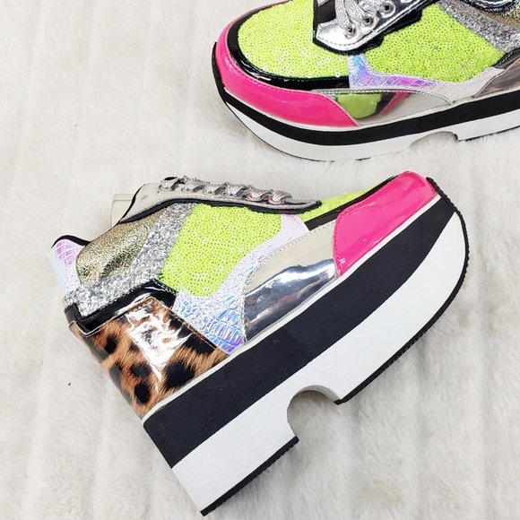 Kitchen Sink Hidden Wedge Platform Low Top Sneakers - Picture 9 of 13